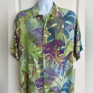 Jams World Men's Hawaiian Aloha Short Sleeve Shirt, L, NWT, “Secret Falls”